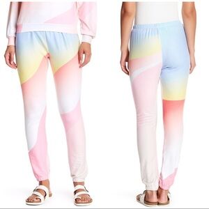 NWT Wildfox Knox Pants Galactic Print Small pink rainbow sweatpants